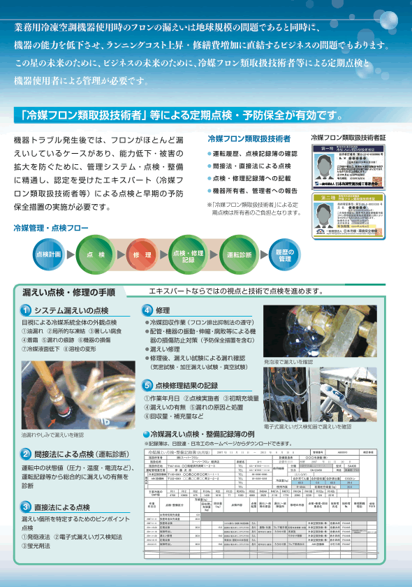 フロンの漏えい点検が義務化されました。